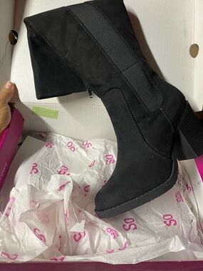 SO® Cebenese Women's Over-The-Back Knee Boots - Black